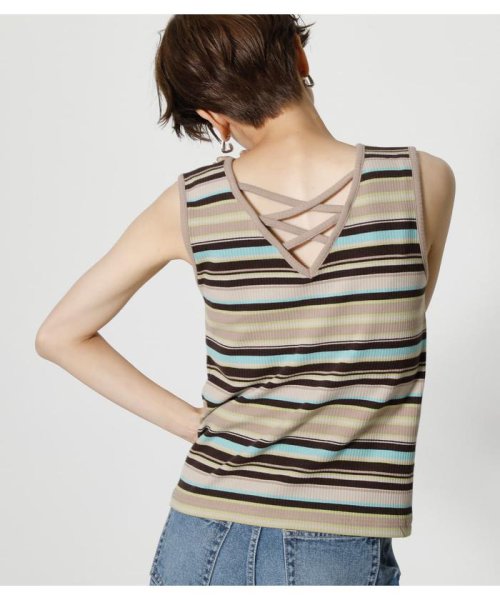 AZUL by moussy(アズールバイマウジー)/2WAY LACE UP RIB TANK/img20