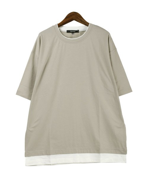 LUXSTYLE(ラグスタイル)/フェイクレイヤードBIGTシャツ/Tシャツ メンズ 半袖 5分袖 ビッグシルエット フェイクレイヤード 無地/img11