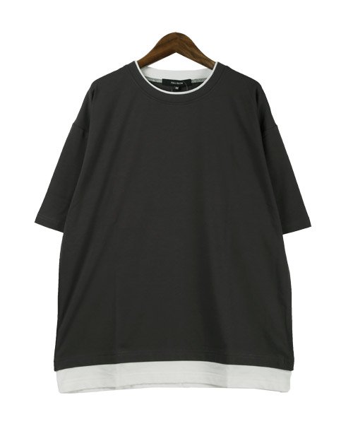 LUXSTYLE(ラグスタイル)/フェイクレイヤードBIGTシャツ/Tシャツ メンズ 半袖 5分袖 ビッグシルエット フェイクレイヤード 無地/img14