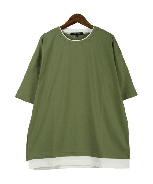 LUXSTYLE(ラグスタイル)/フェイクレイヤードBIGTシャツ/Tシャツ メンズ 半袖 5分袖 ビッグシルエット フェイクレイヤード 無地/img16