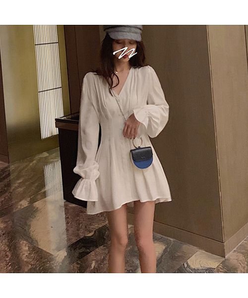 セール シャツワンピース白長袖ミニワンピース ミニミニストア Miniministore Magaseek