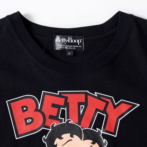 Betty Boop(ベティ・ブープ)/Betty Boop ロゴプリント入りクルーネック半袖ビッグTシャツ メンズ 半袖 プリント Betty Boop ベティ・ブープ ベティちゃん/img07