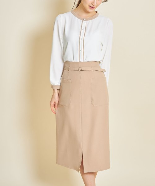 tocco closet(トッコクローゼット)/リングベルト付きサイドポケットタイトスカート/img01
