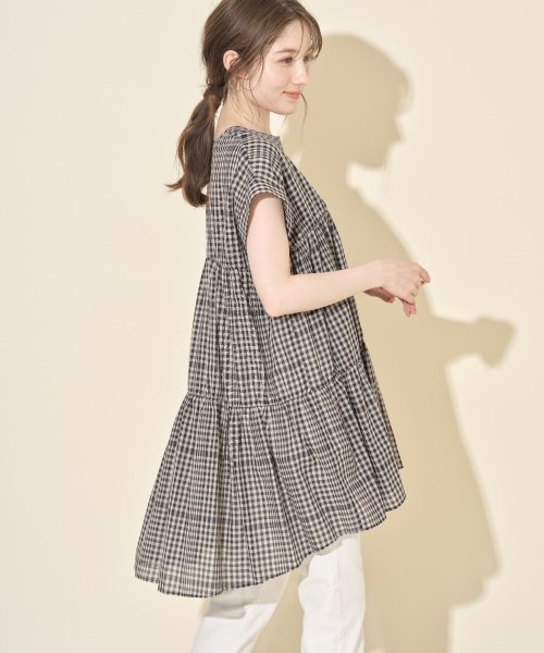 tocco closet(トッコクローゼット)/スキッパー麻ライクパターンチュニックブラウス/img06