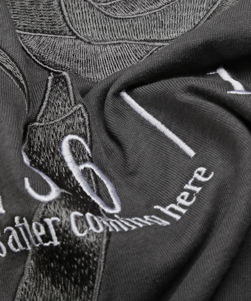 LUXSTYLE(ラグスタイル)/バラ刺繍モンスターTシャツ/Tシャツ メンズ 半袖 5分袖 ビッグシルエット 薔薇 モンスター 刺繍/img15