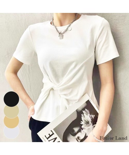 futier land(フューティアランド)/Tシャツ ウエストツイスト ペプラム 半袖 綿100％ トップス 韓国 ファッション / ウエストペプラムTシャツ/img07