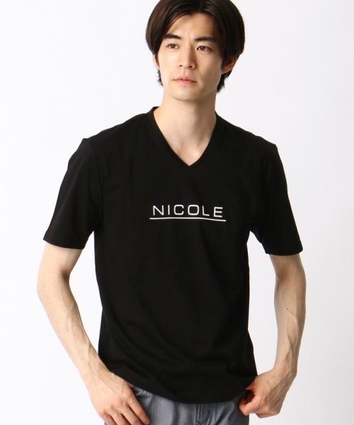 NICOLE CLUB FOR MEN(ニコルクラブフォーメン)/ダブルシルケットロゴプリントTシャツ/img04