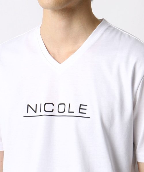 NICOLE CLUB FOR MEN(ニコルクラブフォーメン)/ダブルシルケットロゴプリントTシャツ/img10