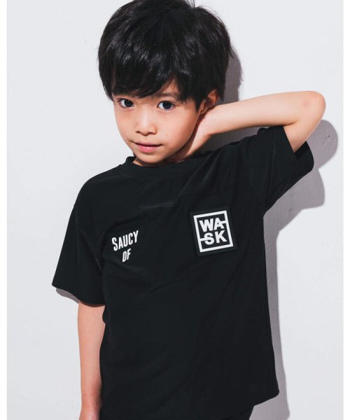 WASK(ワスク)/速乾 メッシュ ロゴ ワッペン プリント ワイド 半袖 Tシャツ (100~16/img02