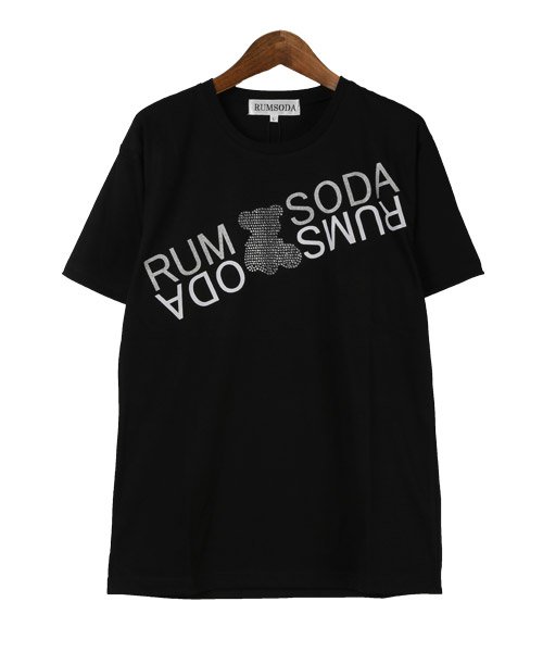 LUXSTYLE(ラグスタイル)/RUMSODAロゴプリントラインストーンTシャツ/Tシャツ メンズ 半袖 ロゴ プリント ラインストーン/img06