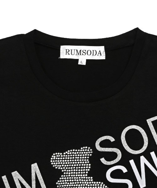 LUXSTYLE(ラグスタイル)/RUMSODAロゴプリントラインストーンTシャツ/Tシャツ メンズ 半袖 ロゴ プリント ラインストーン/img10