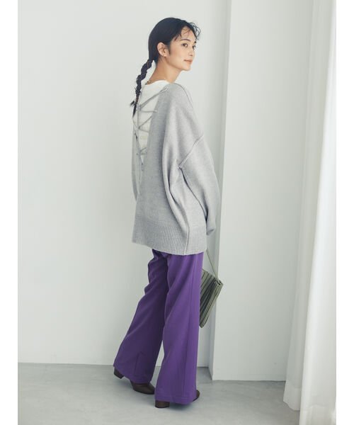 CRAFT STANDARD BOUTIQUE(クラフトスタンダードブティック)/【CanCam 2月号掲載】SLIT PANTS/裾スリットセンタープレスパンツ《美脚パンツ》/img34