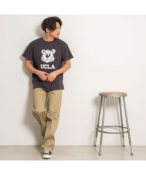 SB Select(エスビーセレクト)/UCLA ベアフェイスロゴプリントクルーネック半袖ビッグTシャツ ユーシーエルエー Tシャツ メンズ カレッジロゴ ルーズシルエット カルフォルニア ロサンゼル/img02