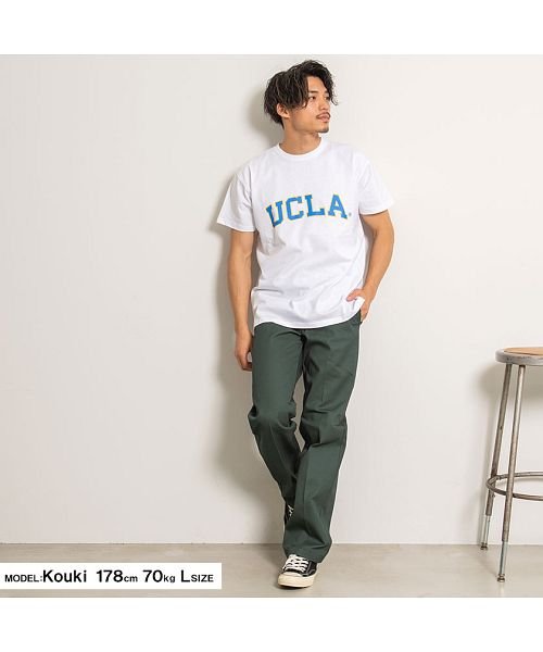 SB Select(エスビーセレクト)/UCLA ロゴプリントクルーネック半袖ビッグTシャツ ユーシーエルエー Tシャツ メンズ カレッジロゴ ルーズシルエット カルフォルニア ロサンゼルス トップス/img01
