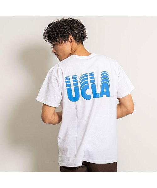 SB Select(エスビーセレクト)/UCLA ワンポイント刺繍入りクルーネック半袖ビッグTシャツ ユーシーエルエー メンズ トップス インナー カットソー クルーネック カレッジロゴ バックプリン/img02