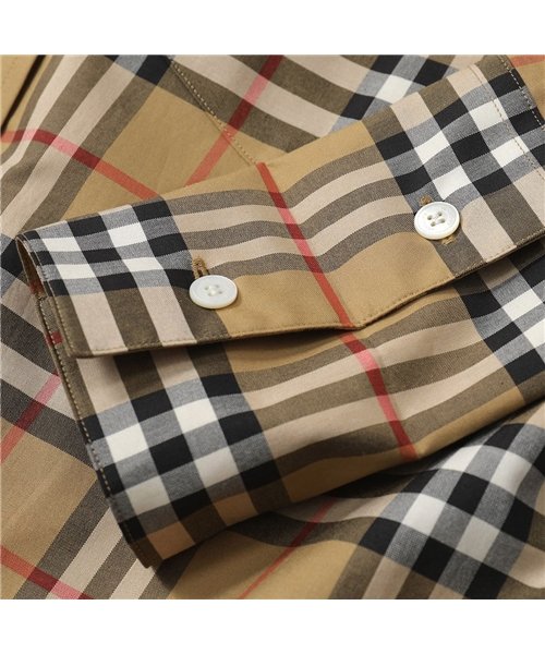 セール 41 Off シャツワンピ ロング丈 長袖シャツ チュニック ワンピース バーバリーチェック Antique Yel Ip Chk レディース バーバリー Burberry Magaseek