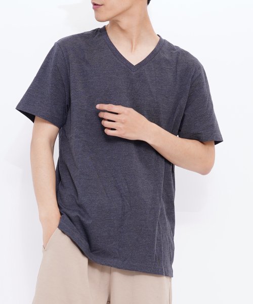 GIORDANO(ジョルダーノ)/GIORDANO/コットンVネック半袖Tシャツ/img21