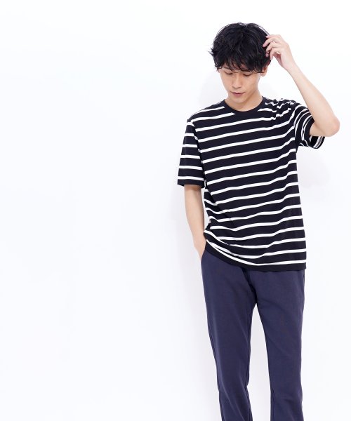 GIORDANO(ジョルダーノ)/GIORDANO/クルーネックボーダー半袖Tシャツ/img07