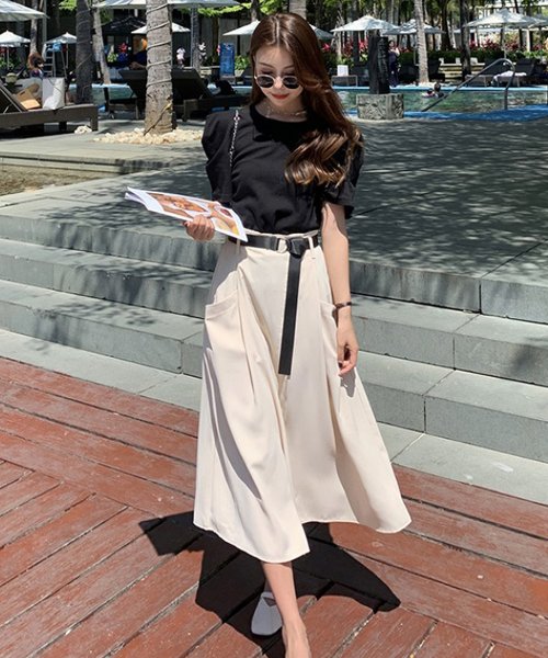 セール Bifrost ベルト付きロングスカート 韓国ファッション ビフレスト Bifrost Magaseek