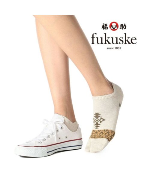 fukuske(フクスケ)/福助 公式 レディース fukuske クラフトニット キリム柄 足袋型 スニーカー丈 ソックス/img01