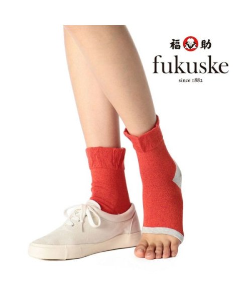 fukuske(フクスケ)/福助 公式 レディース fukuske すべり止め付き トゥーレス クルー丈 ソックス/img01