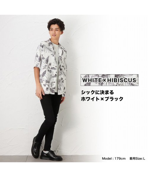 MAC HOUSE(men)(マックハウス（メンズ）)/NAVY ネイビー レーヨンアロハシャツ BGP506/img12