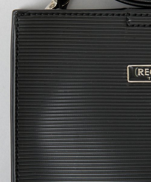 REGiSTA(レジスタ)/REGiSTA レジスタ スクエア ミニショルダーバッグ スムース ストライプ クロコ 型押し エンボスフェイクレザー ユニセックス 黒 ブラック/img10