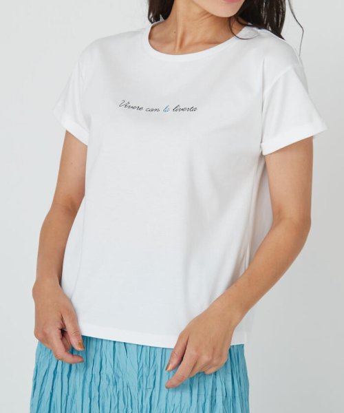 Viaggio Blu(ビアッジョブルー)/コットン刺繍ロゴTシャツ≪UVカット/接触冷感≫/img02