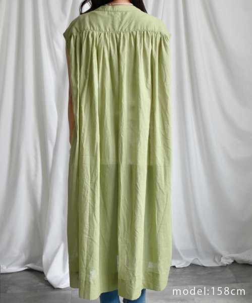 ARGO TOKYO(アルゴトウキョウ)/Cotton shirt sleeveless volume one－piece 2901402　コットンシャツスリーブレスボリュームワンピース　シャツワンピー/img26