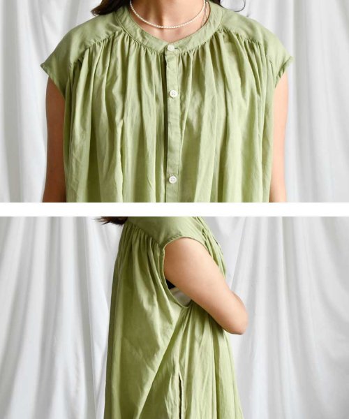 ARGO TOKYO(アルゴトウキョウ)/Cotton shirt sleeveless volume one－piece 2901402　コットンシャツスリーブレスボリュームワンピース　シャツワンピー/img27