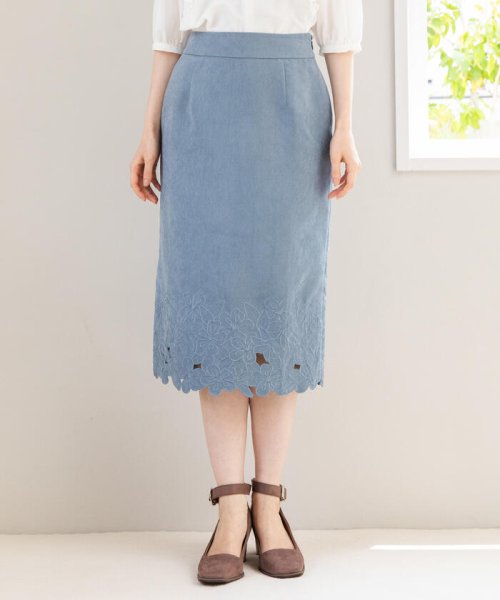 MISCH MASCH(ミッシュマッシュ)/裾刺繍ピーチタイトスカート/img01
