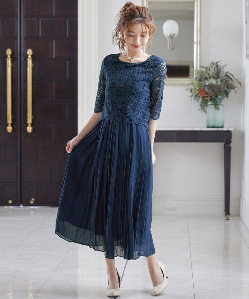 セール ニアナ Niana レース フリル 結婚式 ドレス ワンピース パーティードレス 謝恩会 入学式 卒業式 母 ママ大きいサイズロング丈パーティフォーマルセットアップ 膝下 二次会 Magaseek