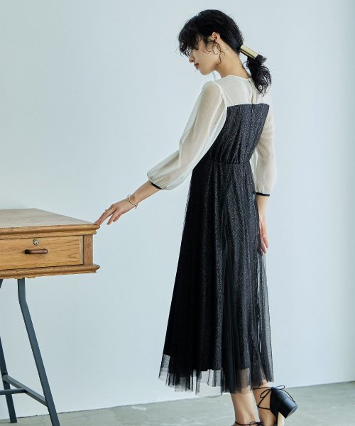 niana ニアナ 結婚式 ワンピース パーティードレス ビスチェ ラメ 無地 シアー チュール シフォン ゆったり 体型カバー シンプル ウエストゴム ロング ニアナ B79 size