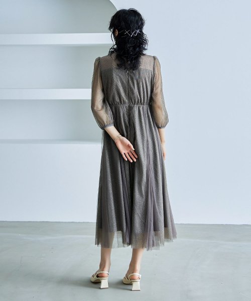 niana ニアナ 結婚式 ワンピース パーティードレス ビスチェ ラメ 無地 シアー チュール シフォン ゆったり 体型カバー シンプル ウエストゴム ロング ニアナ B79 size