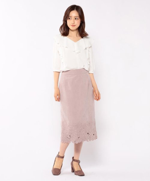 MISCH MASCH(ミッシュマッシュ)/裾刺繍ピーチタイトスカート/img12