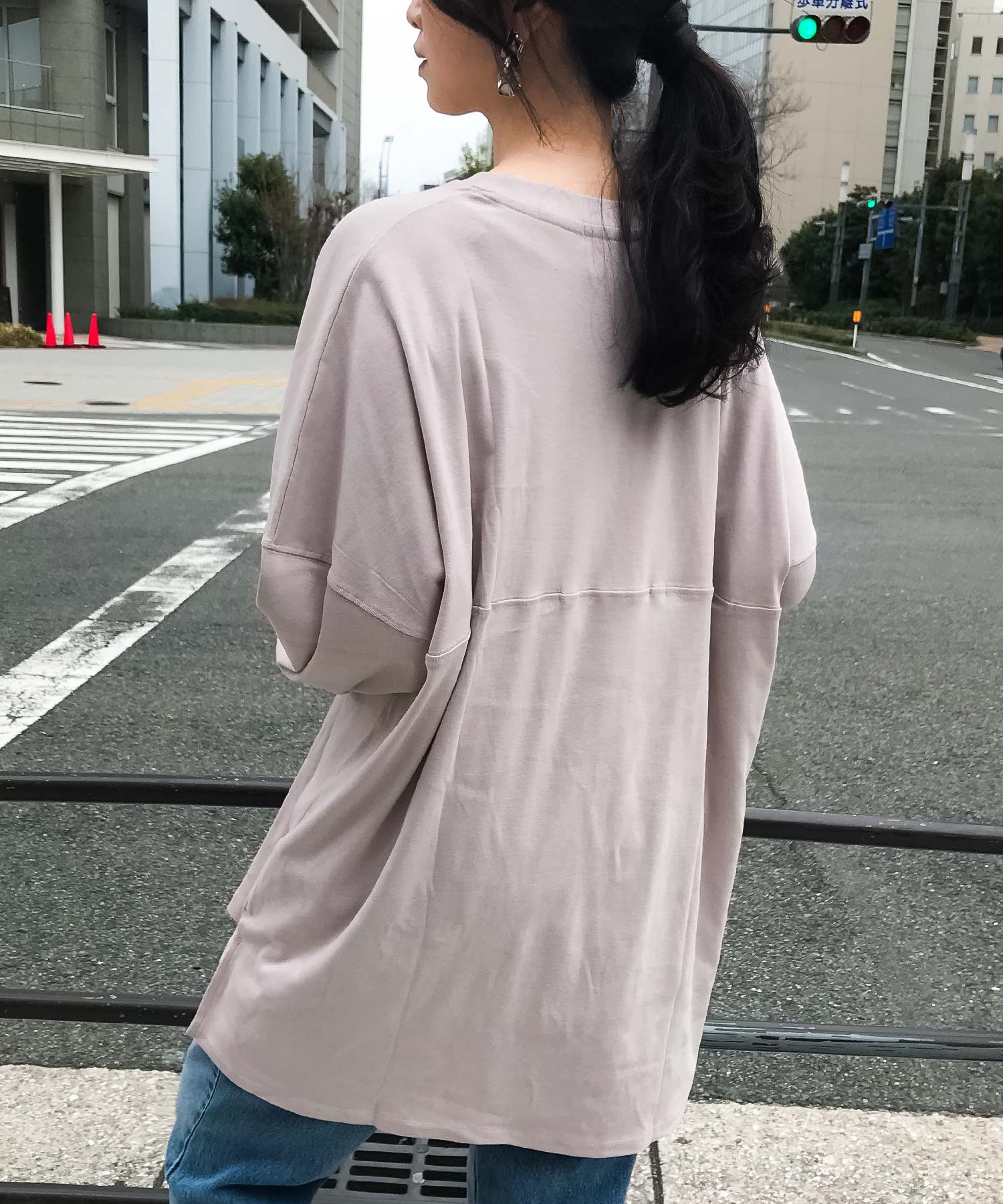 セール】カットソー 長袖 レディース ビッグシルエット ルーズTシャツ