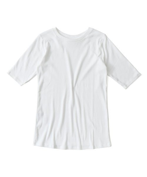 Fashion Letter(ファッションレター)/[M－4L]快適な着心地を実現。コットン100% 半袖 カットソー レディース Tシャツ インナー トップス 5分袖 シンプル 無地 色違い 伸びる 伸縮性 綿/img29