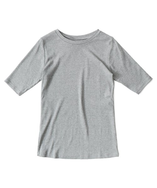Fashion Letter(ファッションレター)/[M－4L]快適な着心地を実現。コットン100% 半袖 カットソー レディース Tシャツ インナー トップス 5分袖 シンプル 無地 色違い 伸びる 伸縮性 綿/img30