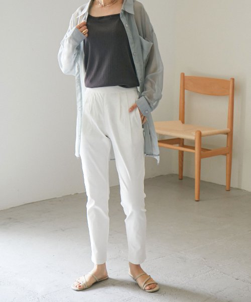 Fashion Letter(ファッションレター)/接触冷感 のびのび楽ちんストレッチパンツ テーパード レディース ボトムス パンツ S M L きれいめ ファッション レギンスパンツ 大きいサイズ プチプラ /img01