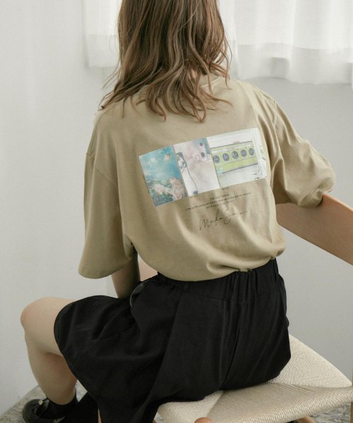 クーポン セール 5 Off 後ろ姿もさり気なくお洒落なバックプリントビッグシルエットtシャツ レディース トップス プルオーバー ゆったり バックプリント クルーネック 5分袖 半袖 オー ファッションレター Fashion Letter Magaseek