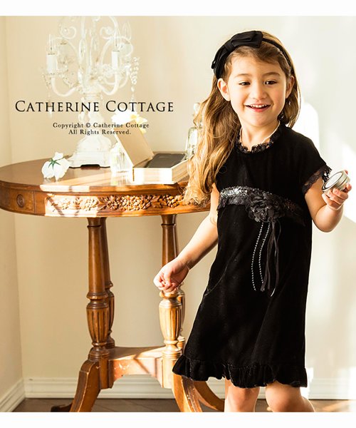 Catherine Cottage(キャサリンコテージ)/スパンコールブラックワンピース/img01