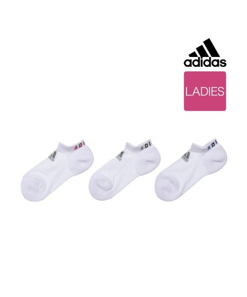 Adidas(アディダス)/福助 公式 レディース adidas(アディダス) 3足組 バッグリニアロゴ つま先かかと パイル スニーカー丈 ソックス/img04