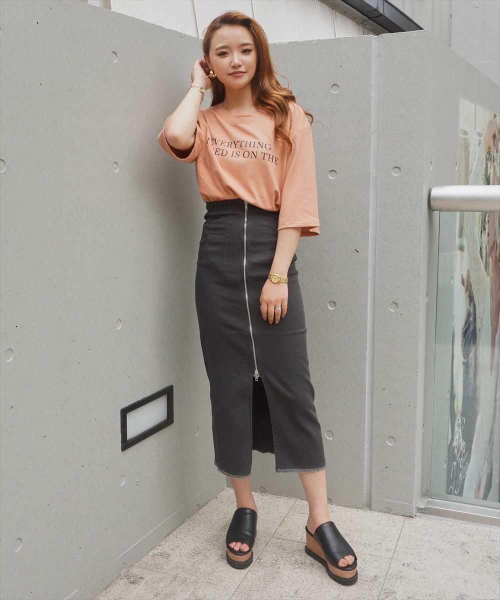 両ラウンドプリントオーバーTシャツ 両ラウンドプリントオーバーTシャツ