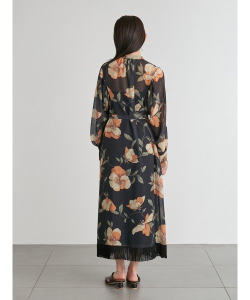 大花柄フリンジワンピース リリー ブラウン Lily Brown Magaseek