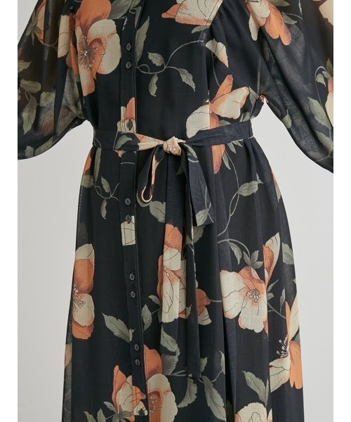 大花柄フリンジワンピース リリー ブラウン Lily Brown Magaseek