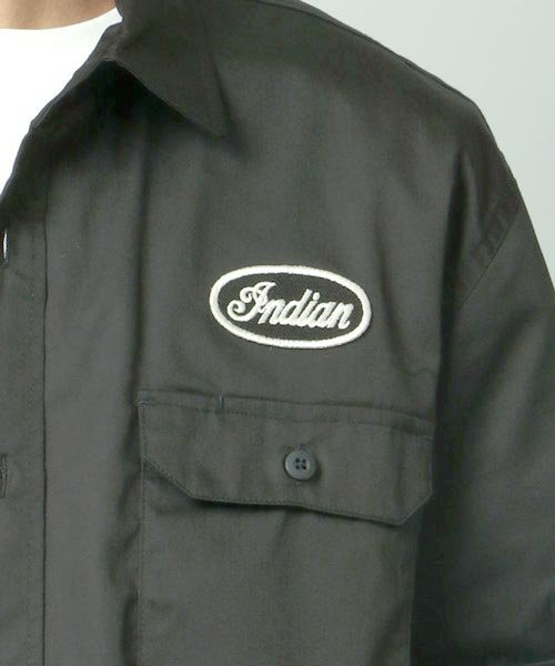 marukawa shonan(marukawa shonan)/【Indian Motocycle/インディアン モトサイクル】Patch Work Shirt "Twill" ツイルワークシャツ/IS－698　アメカジ　/img05