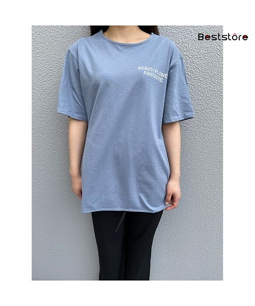 Beststore(ベストストア)/バックプリントTシャツロゴプリントTシャ ゆったり 韓国ファッションオーバーサイズ ストリート ダンス 春 夏 Tシャツ カットソー トップス チュニックTシャ/img23