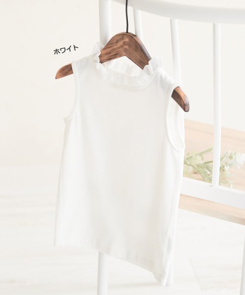 devirock(デビロック)/襟フリルタンクトップ 子供服 キッズ 女の子 インナーウェア レイヤードインナー 肌着 /img01