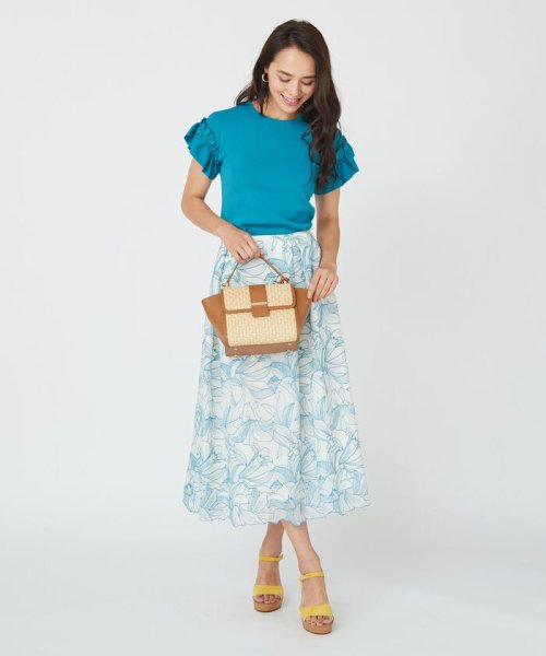 Viaggio Blu(ビアッジョブルー)/フラワー刺繍楊柳スカート/img18