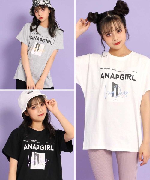 ANAP　GiRL(アナップガール)/モノトーン転写Tシャツ/img17